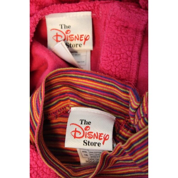 VTG Disney Store 2pc Fleece Minnie Mouse Dress Set sz 7/8 Striped Shirt Winter - Picture 10 of 10